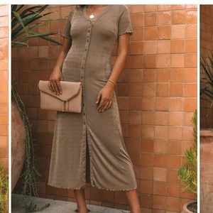 Vici Collection button down knit maxi/midi dress